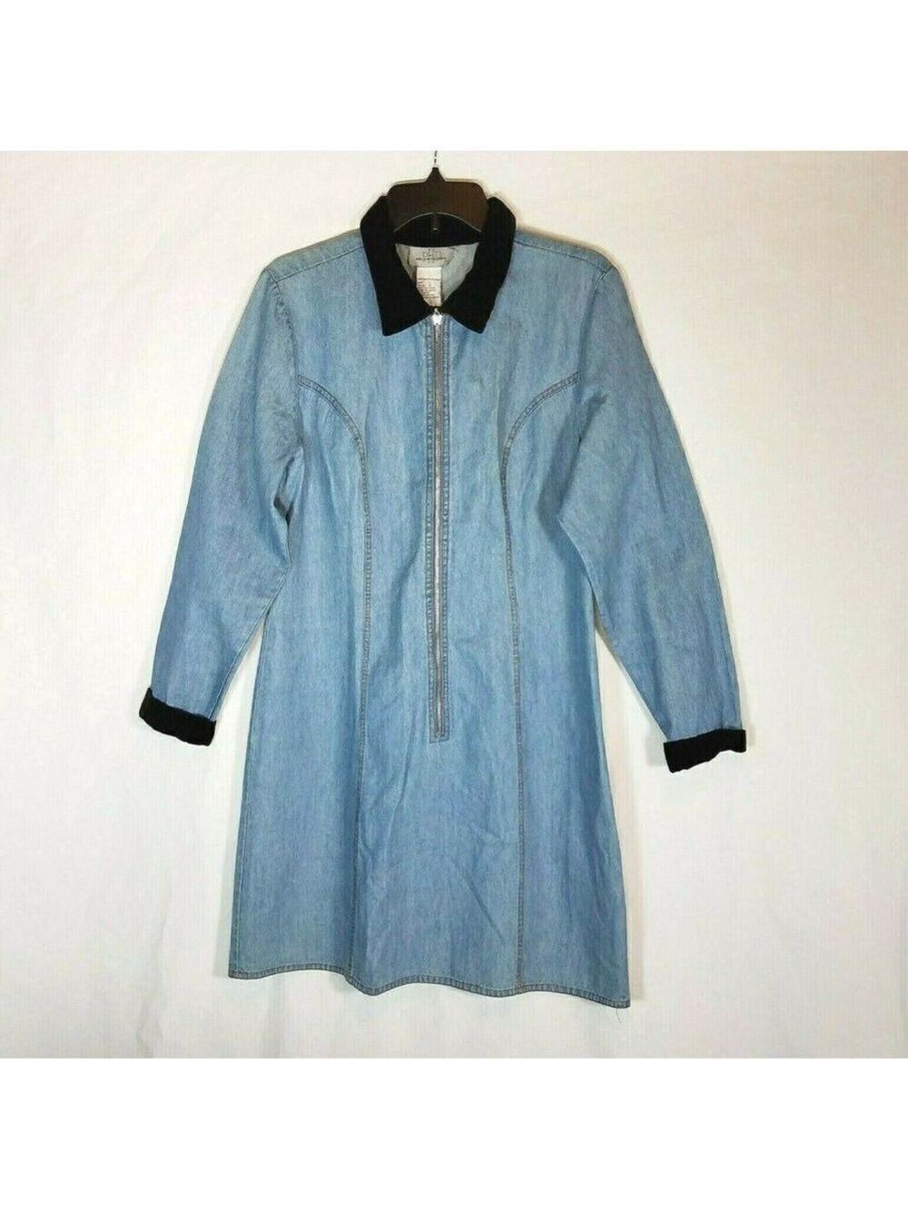 𝅺VINTAGE Paul Harris Western Cowgirl Denim Shirt Dress Size Large